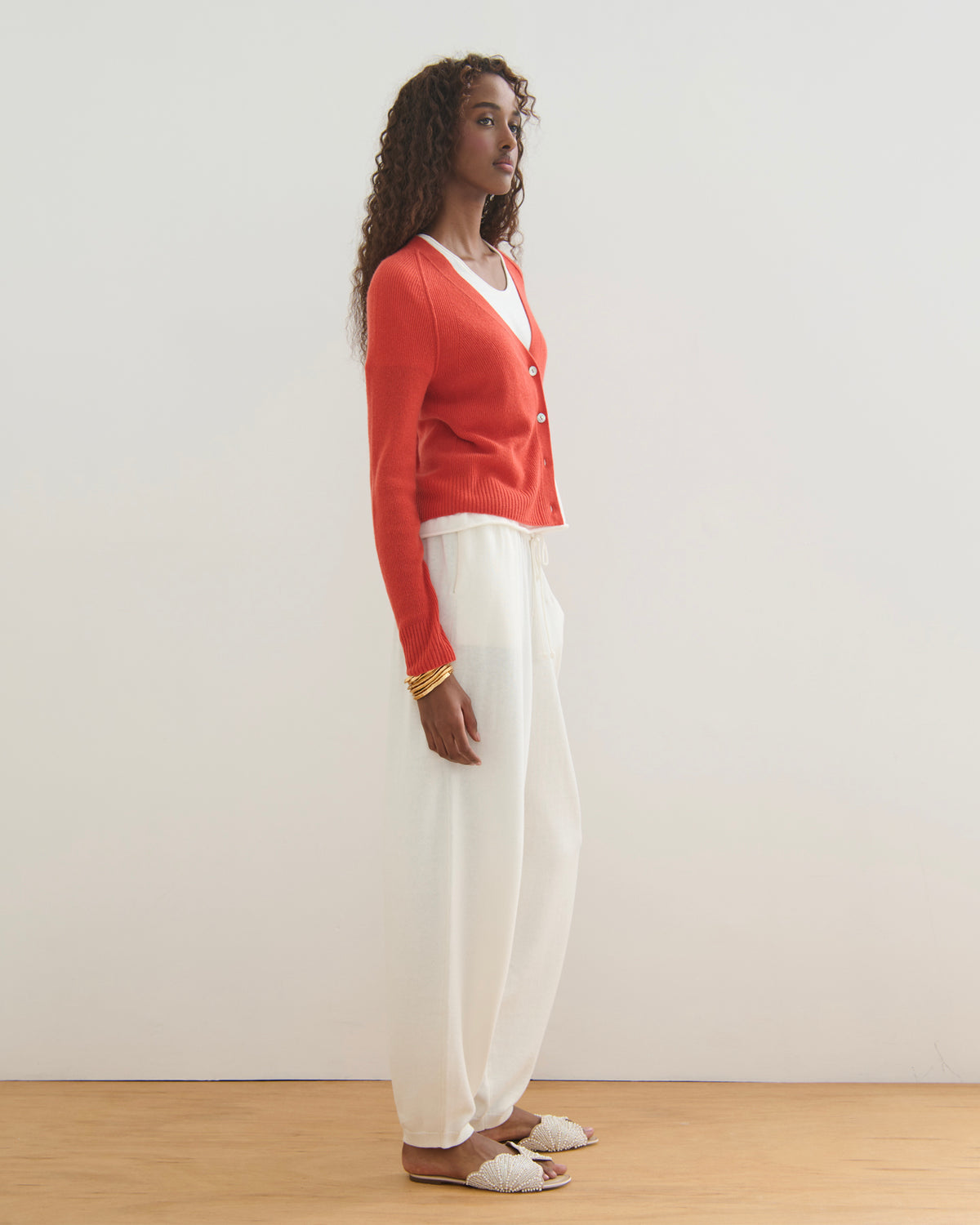 THE CLOUD V NECK CARDIGAN - GERANIUM