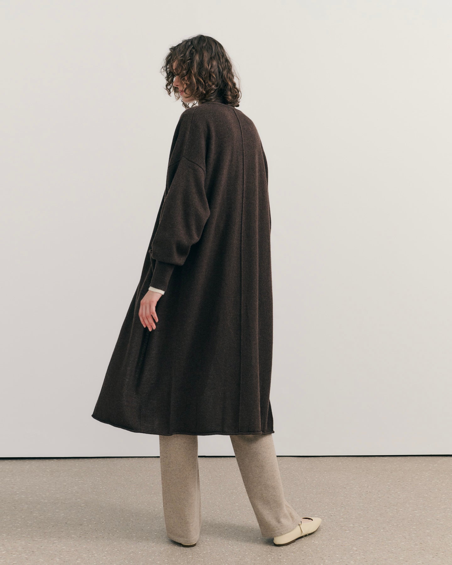 CASHMERE NOMADIC MAXI COAT - CHOCOLATE