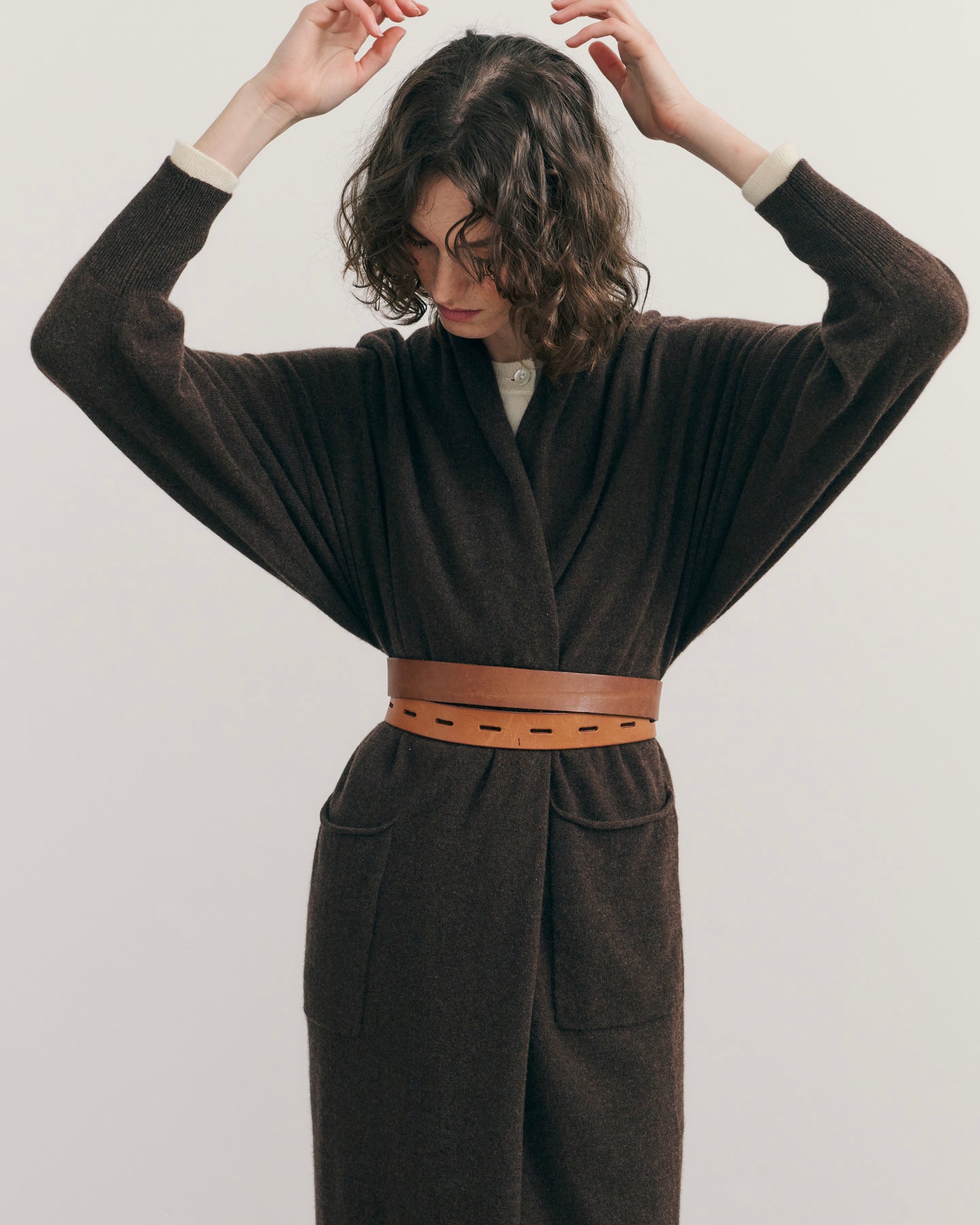 CASHMERE NOMADIC MAXI COAT - CHOCOLATE