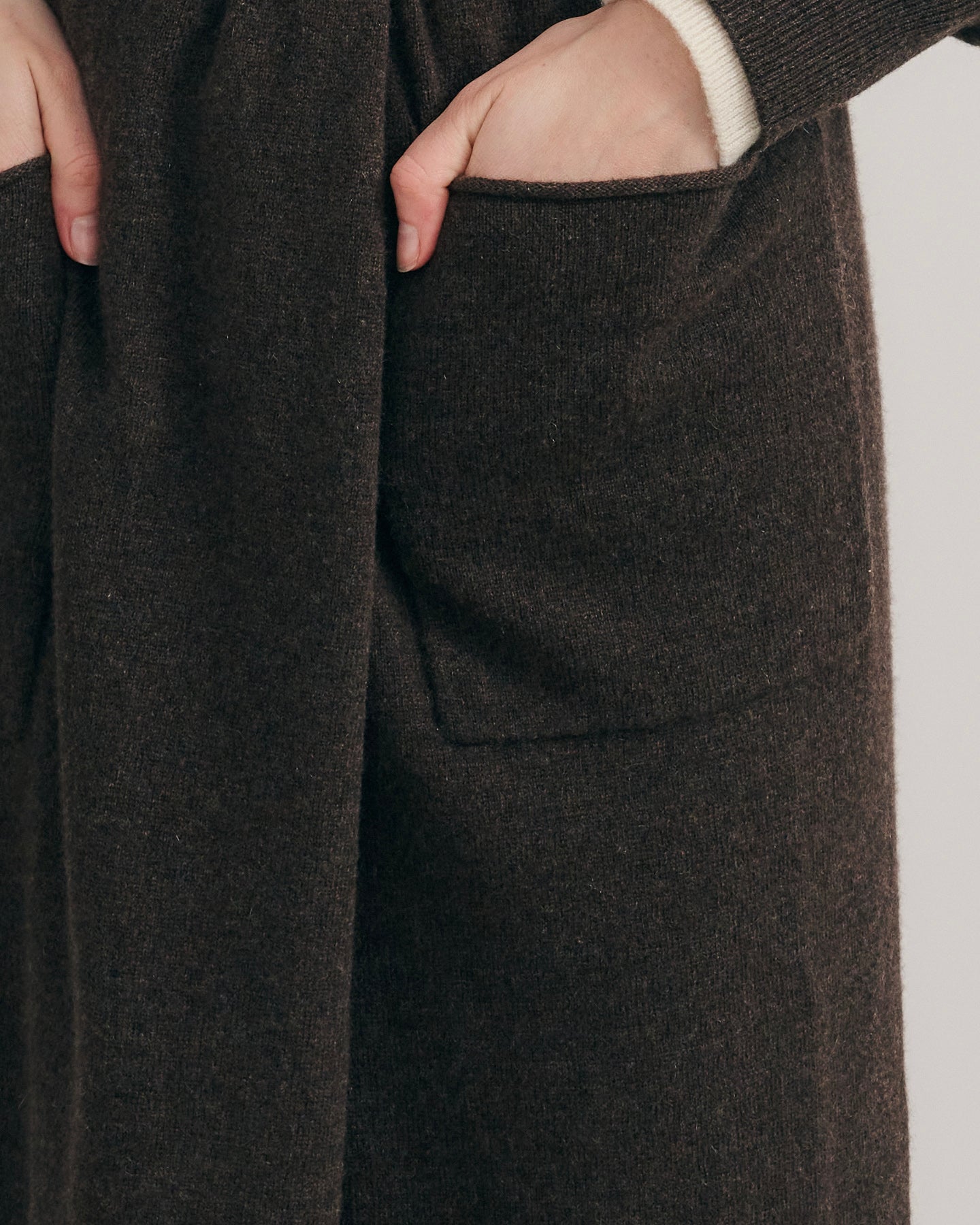 CASHMERE NOMADIC MAXI COAT - CHOCOLATE
