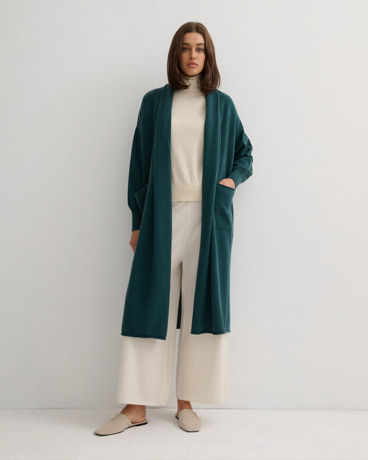 CASHMERE NOMADIC MAXI COAT - OPAL BLUE