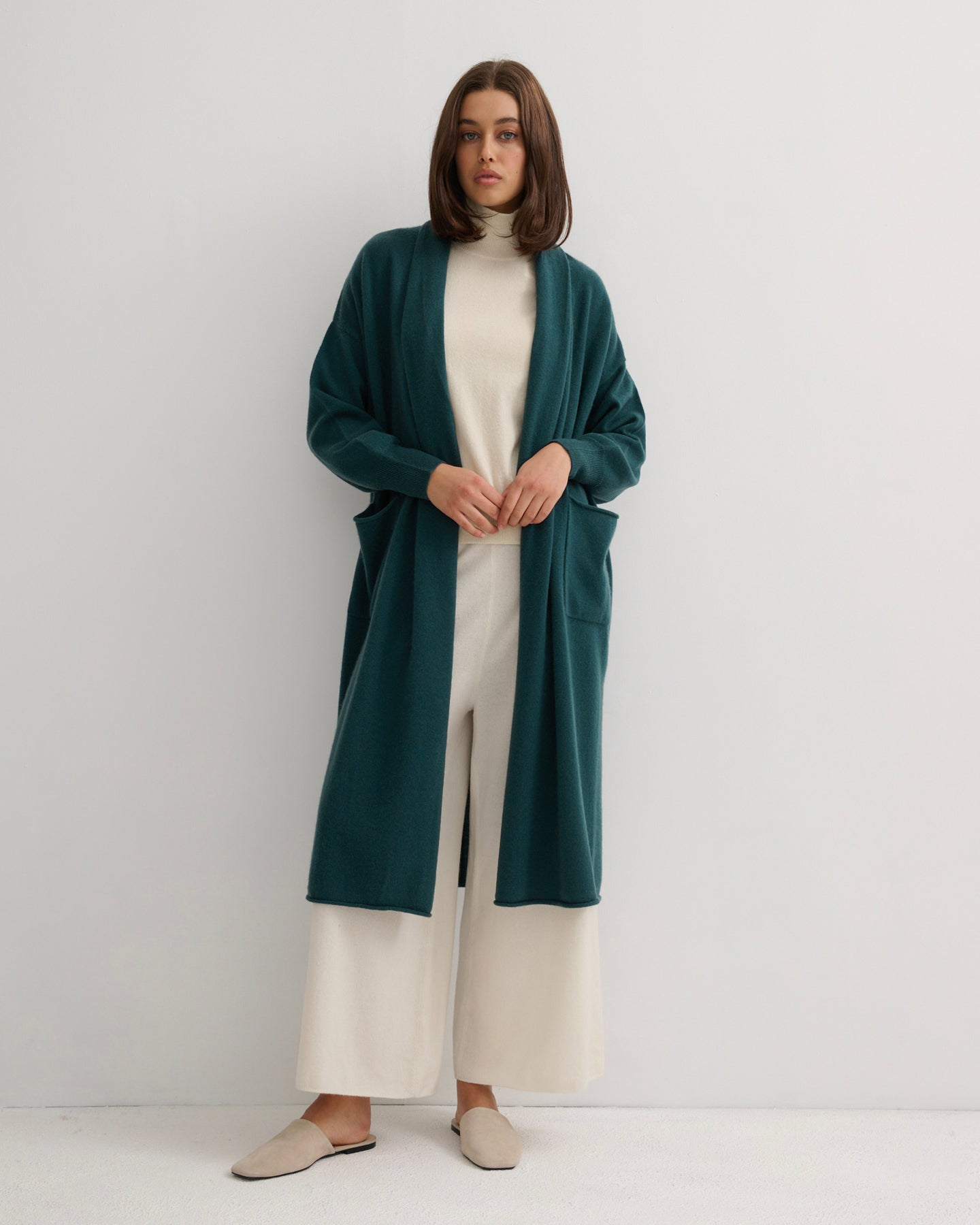 CASHMERE NOMADIC MAXI COAT - OPAL BLUE