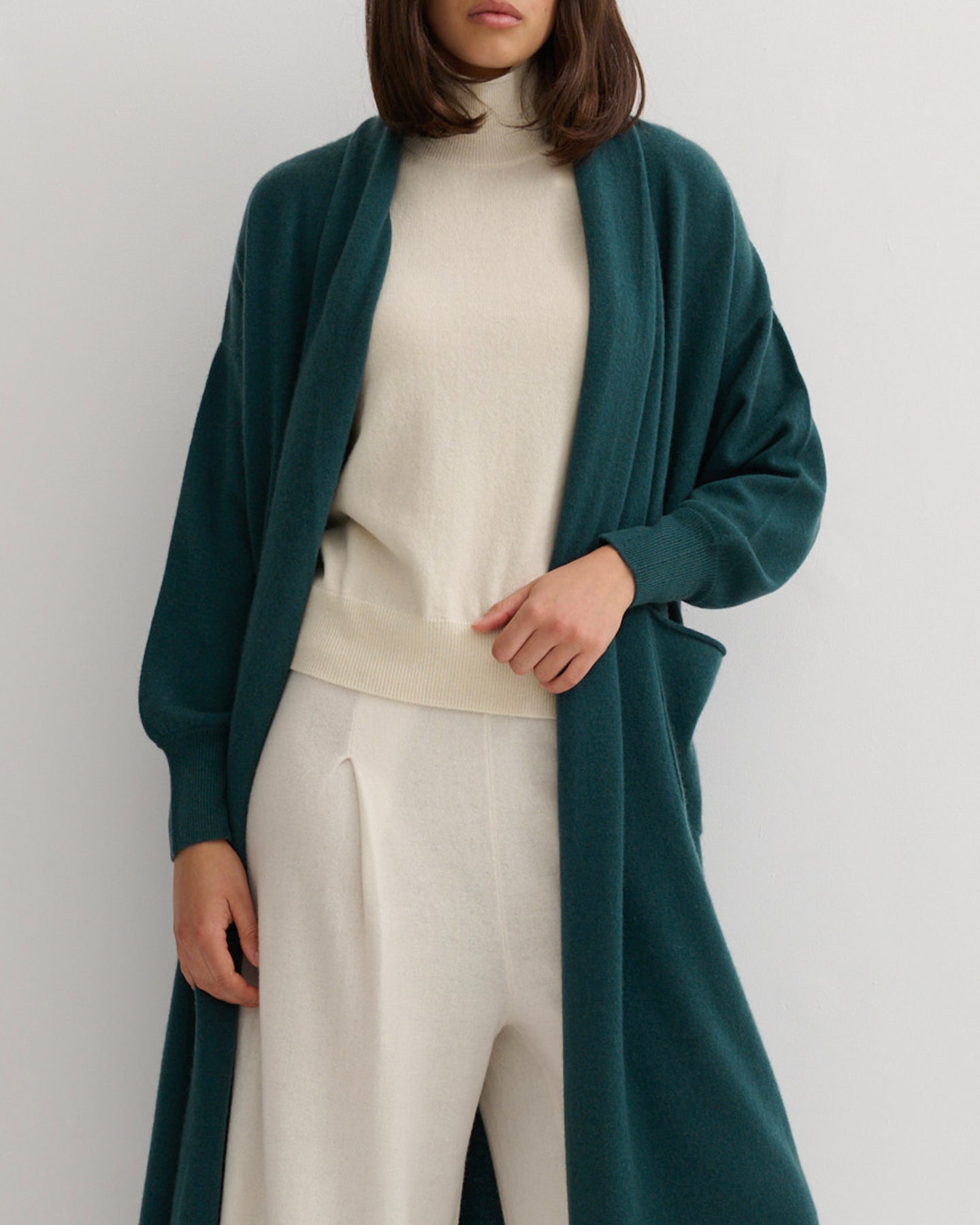 CASHMERE NOMADIC MAXI COAT - OPAL BLUE