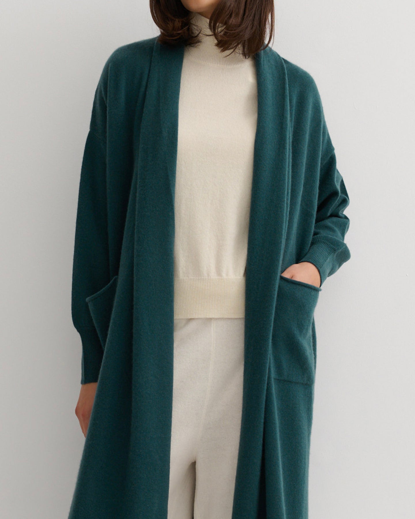 CASHMERE NOMADIC MAXI COAT - OPAL BLUE