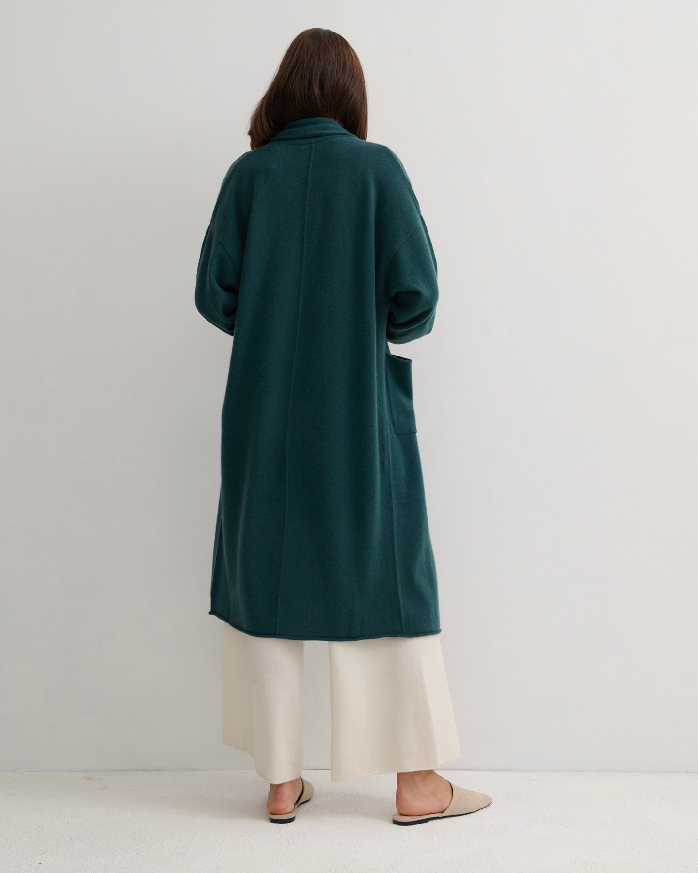 CASHMERE NOMADIC MAXI COAT - OPAL BLUE