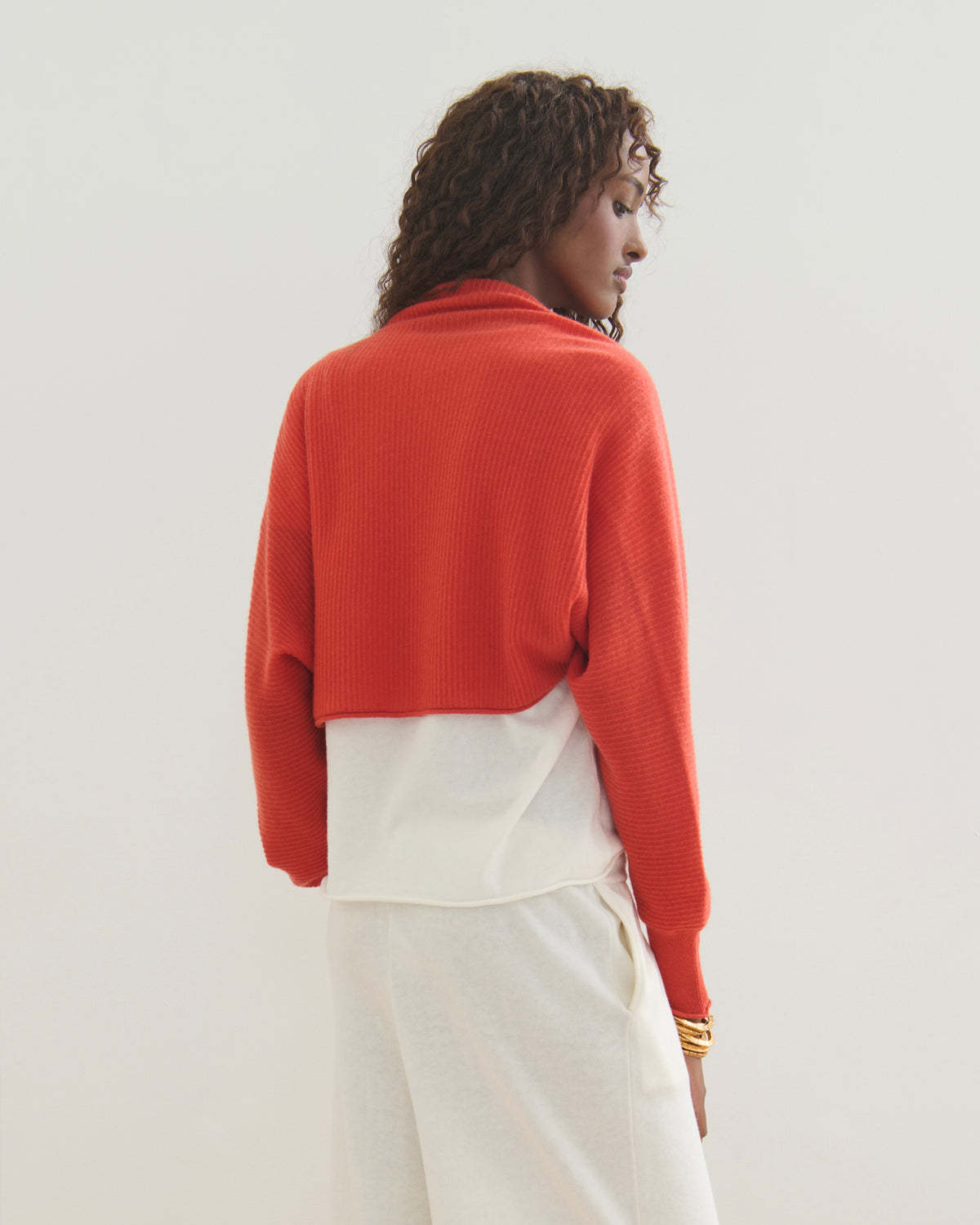 LIKE A BREEZE CASHMERE SHRUG CARDIGAN - GERANIUM