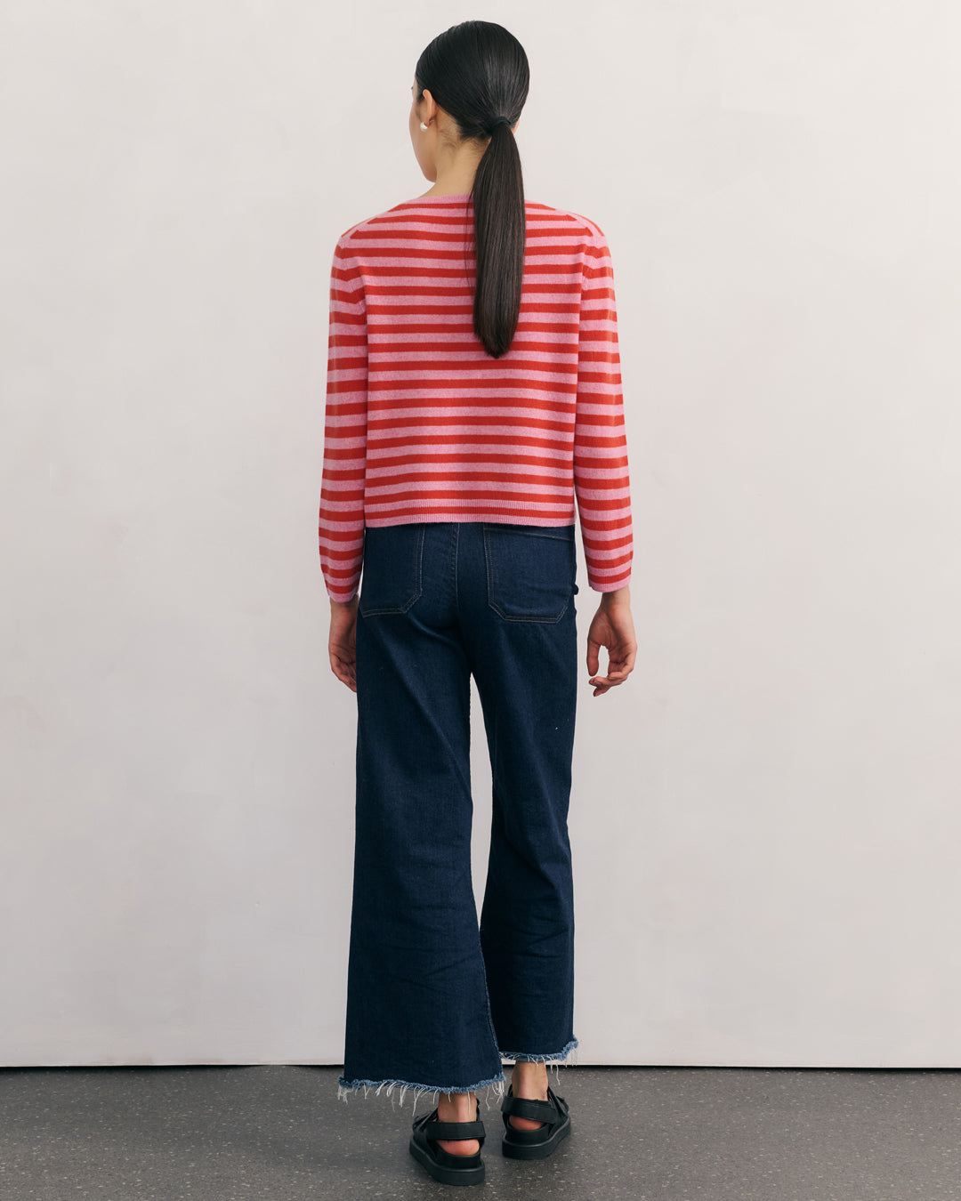LIKE A BREEZE STRIPED CARDIGAN - ROSE