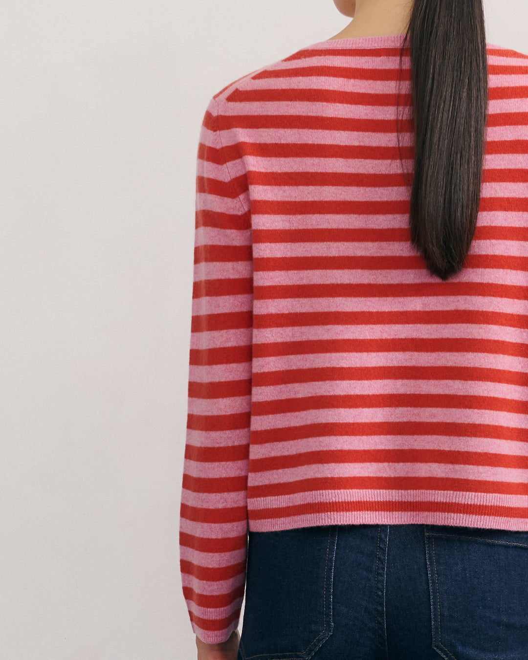 LIKE A BREEZE STRIPED CARDIGAN - ROSE