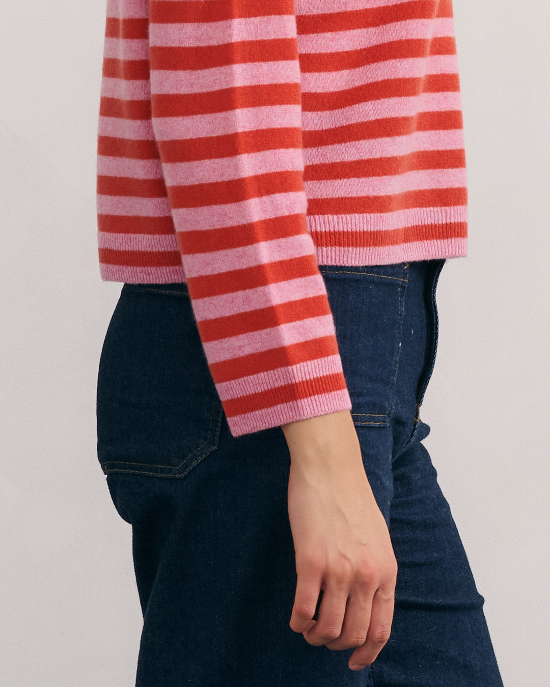 LIKE A BREEZE STRIPED CARDIGAN - ROSE