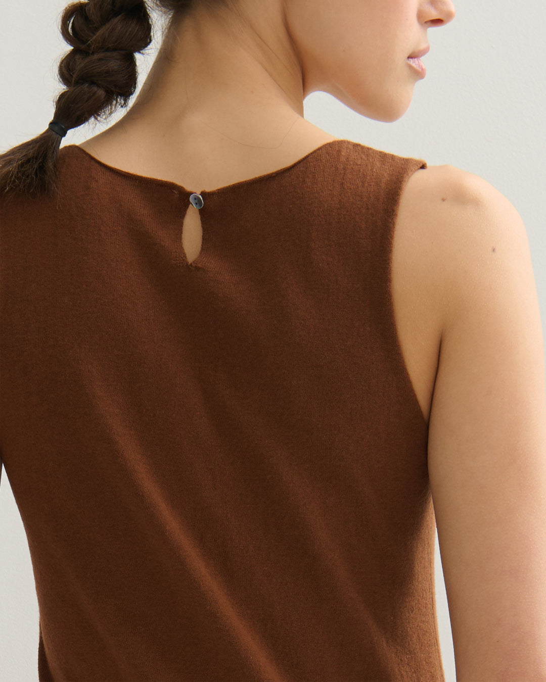 SORRENTO V NECK MAXI SLIP DRESS - BURNT CARAMEL