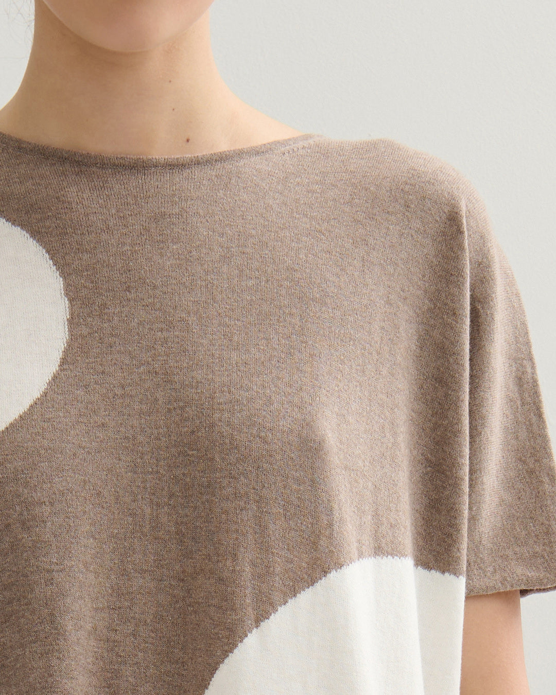 AIRY POLKA DRESS - TAUPE