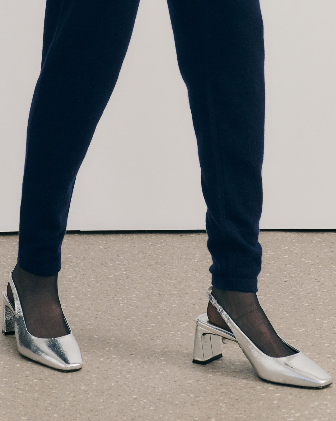 BE SPOILED CASHMERE TRACK PANTS - NAVY