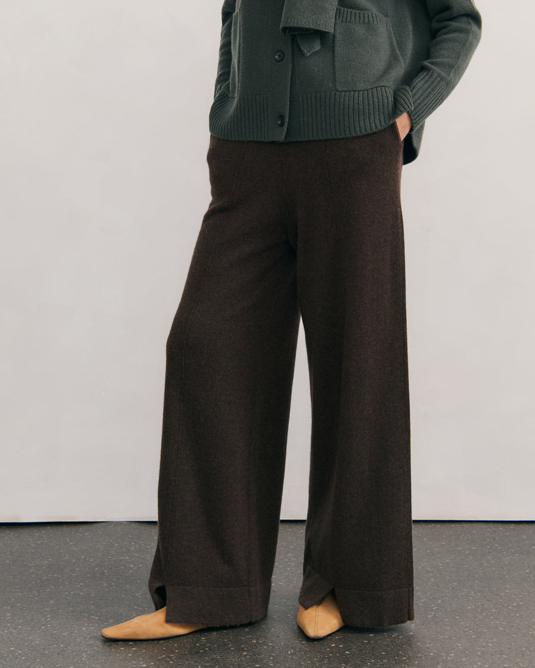 CASHMERE POWER PANTS - CHOCOLATE