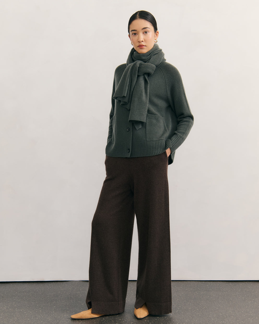 CASHMERE POWER PANTS - CHOCOLATE