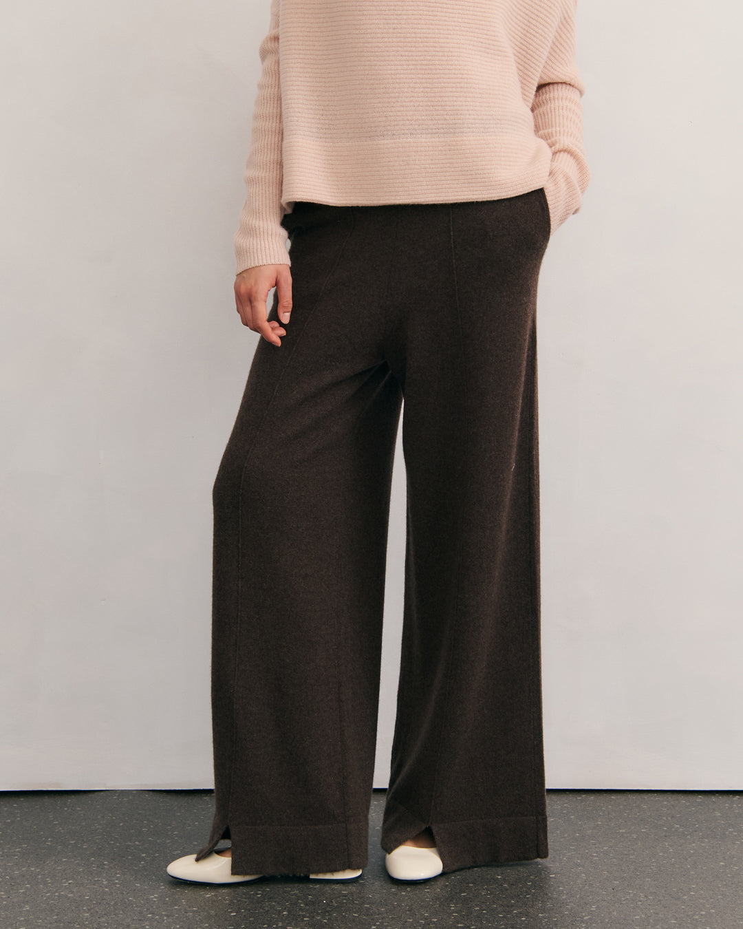CASHMERE POWER PANTS - CHOCOLATE