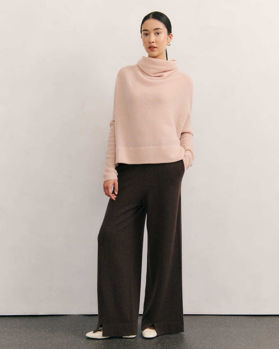 CASHMERE POWER PANTS - CHOCOLATE