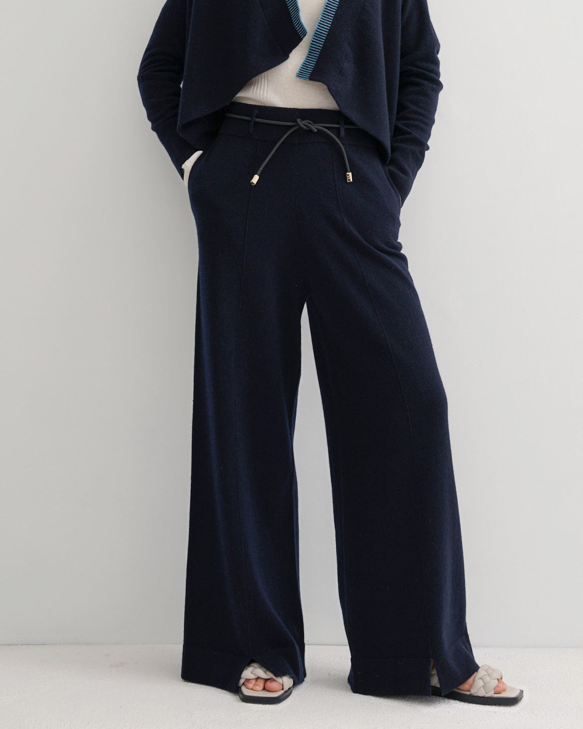 CASHMERE POWER PANTS - NAVY