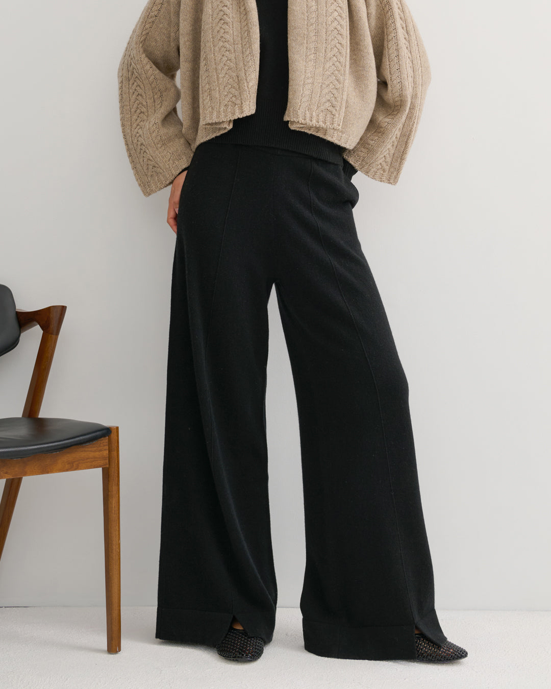 CASHMERE POWER PANTS - BLACK