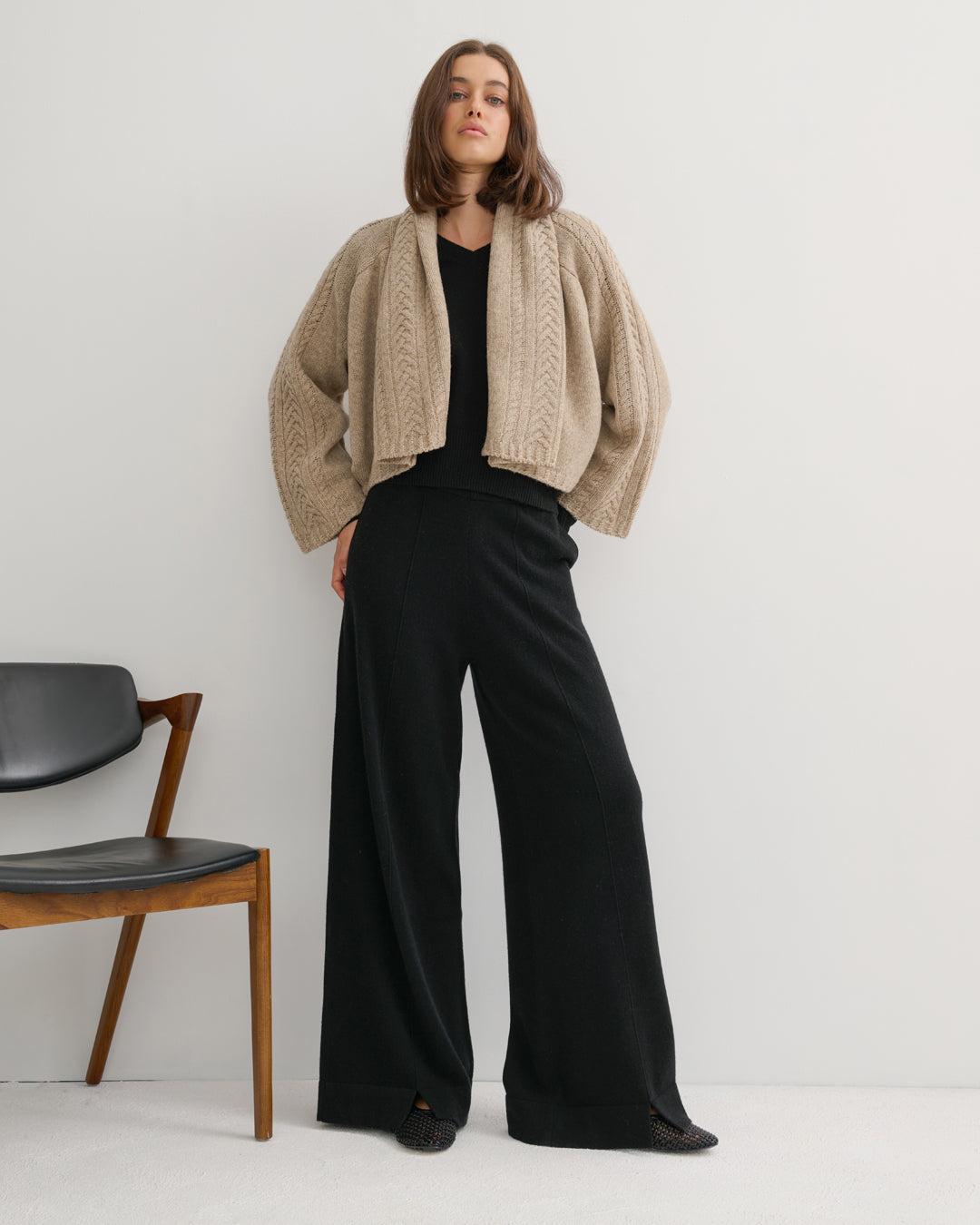 CASHMERE POWER PANTS - BLACK