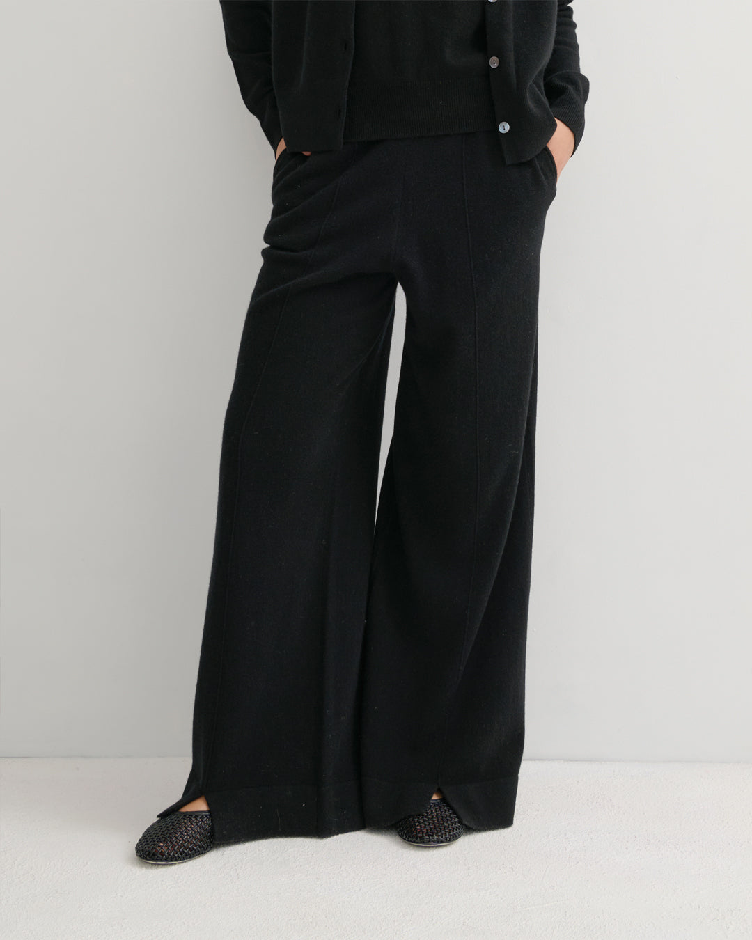 CASHMERE POWER PANTS - BLACK