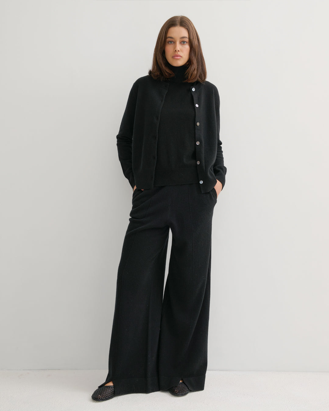 CASHMERE POWER PANTS - BLACK