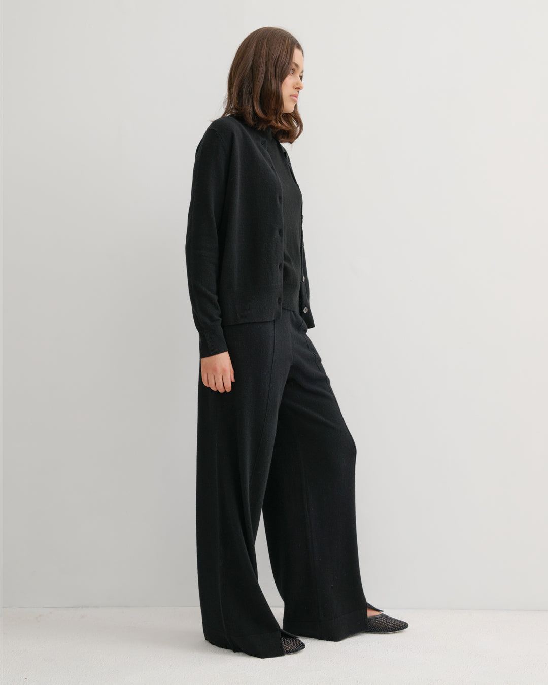 CASHMERE POWER PANTS - BLACK