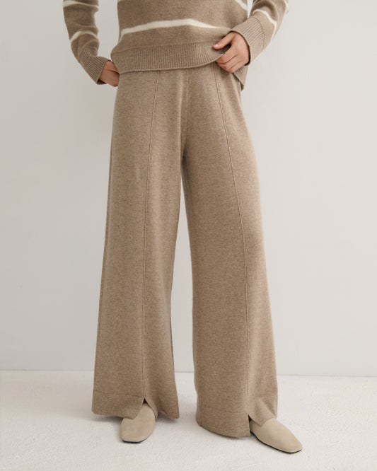 CASHMERE POWER PANTS - SHIITAKE RAW