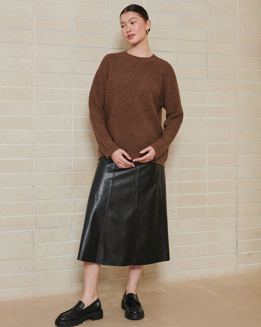 NOMADIC TEXTURED KNIT YAK CREW - RUST