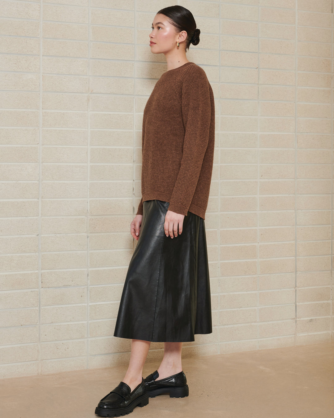 NOMADIC TEXTURED KNIT YAK CREW - DEEP FOREST GREEN