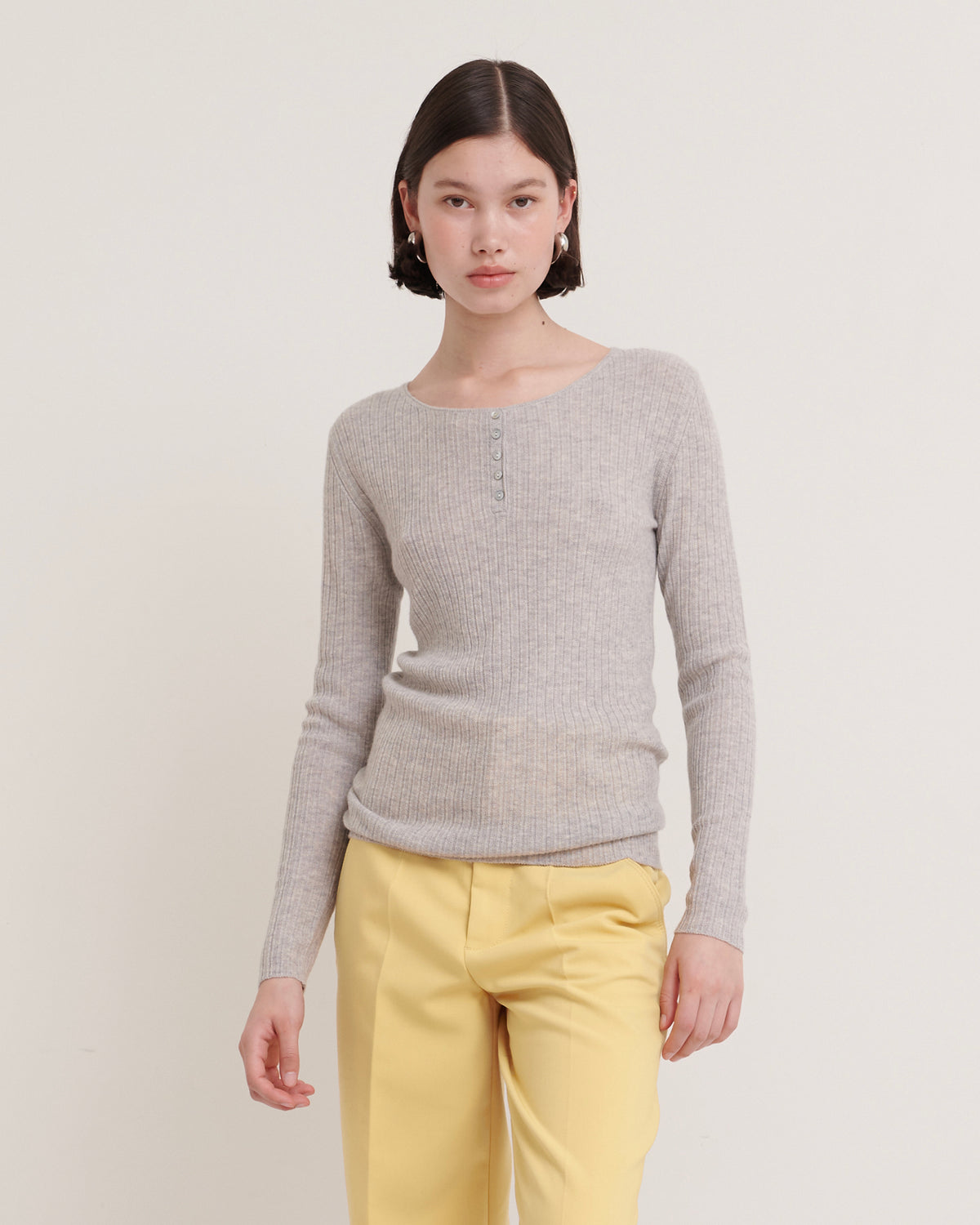 SUPERFINE CASHMERE HENLEY PULLOVER