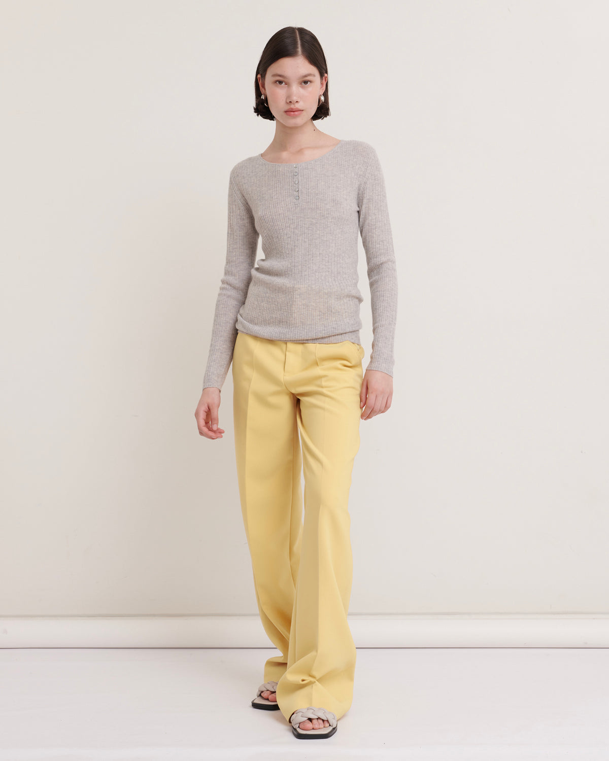 SUPERFINE CASHMERE HENLEY PULLOVER