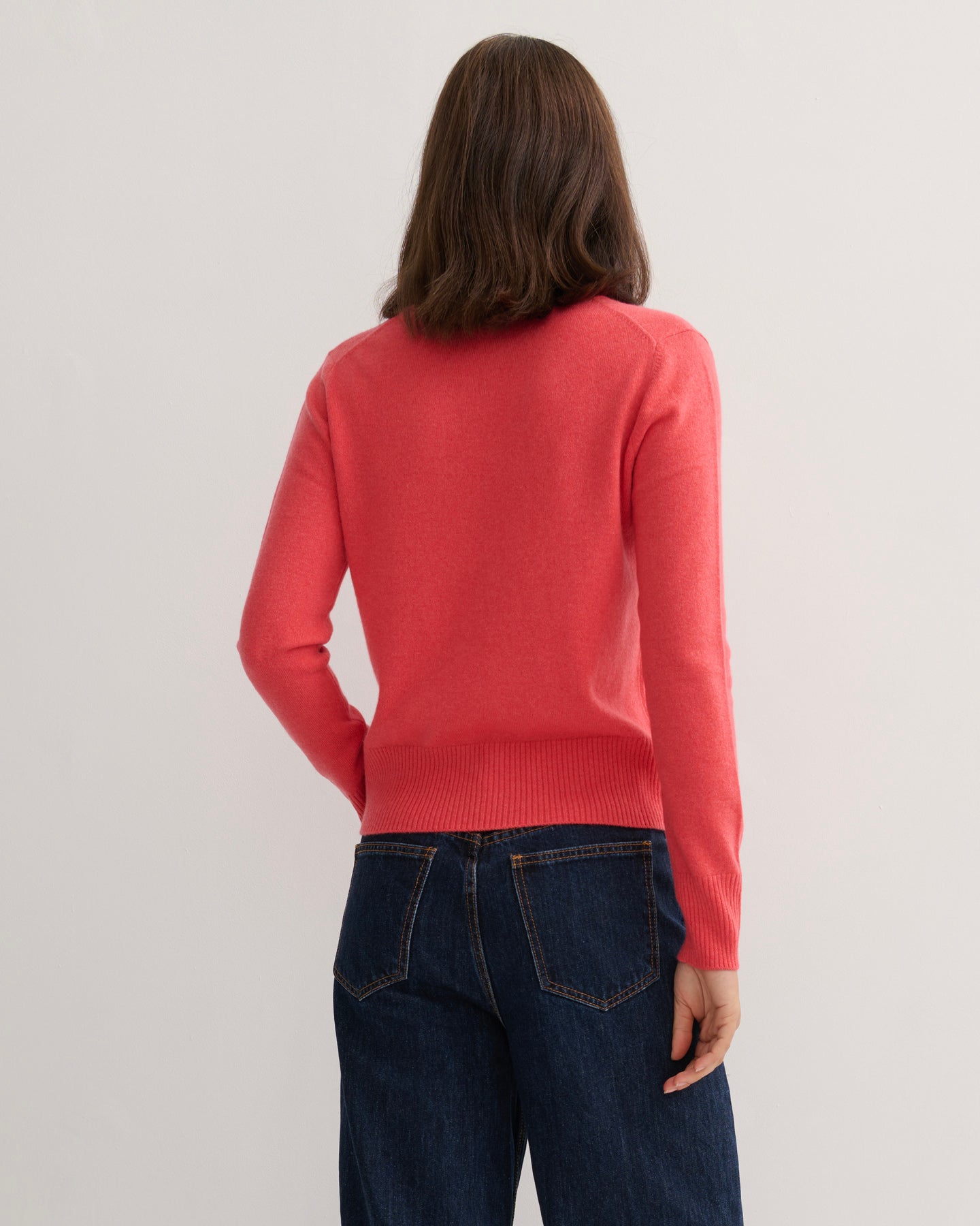 CASHMERE ESSENTIAL V NECK - TULIP