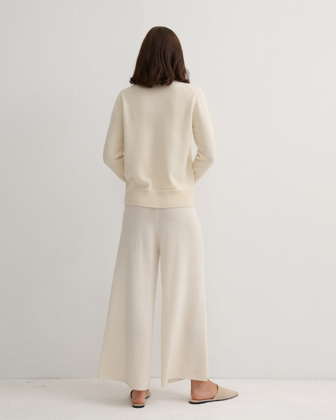 CASHMERE LUXE MOCK NECK PULLOVER - CREAM RAW