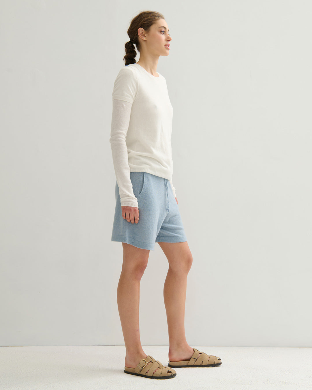 SOUFFLÉ DOUBLE-LAYER COTTON CASHMERE TEE