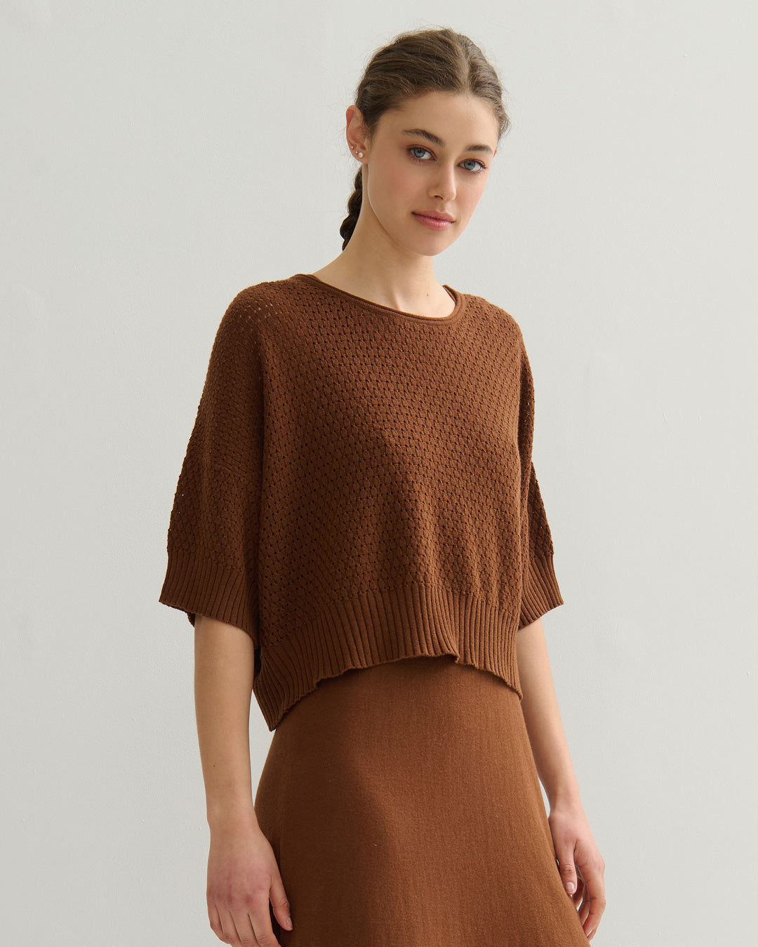 SORRENTO LOOSE FIT PULLOVER - BURNT CARAMEL