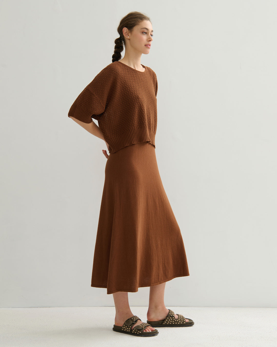 SORRENTO LOOSE FIT PULLOVER - BURNT CARAMEL