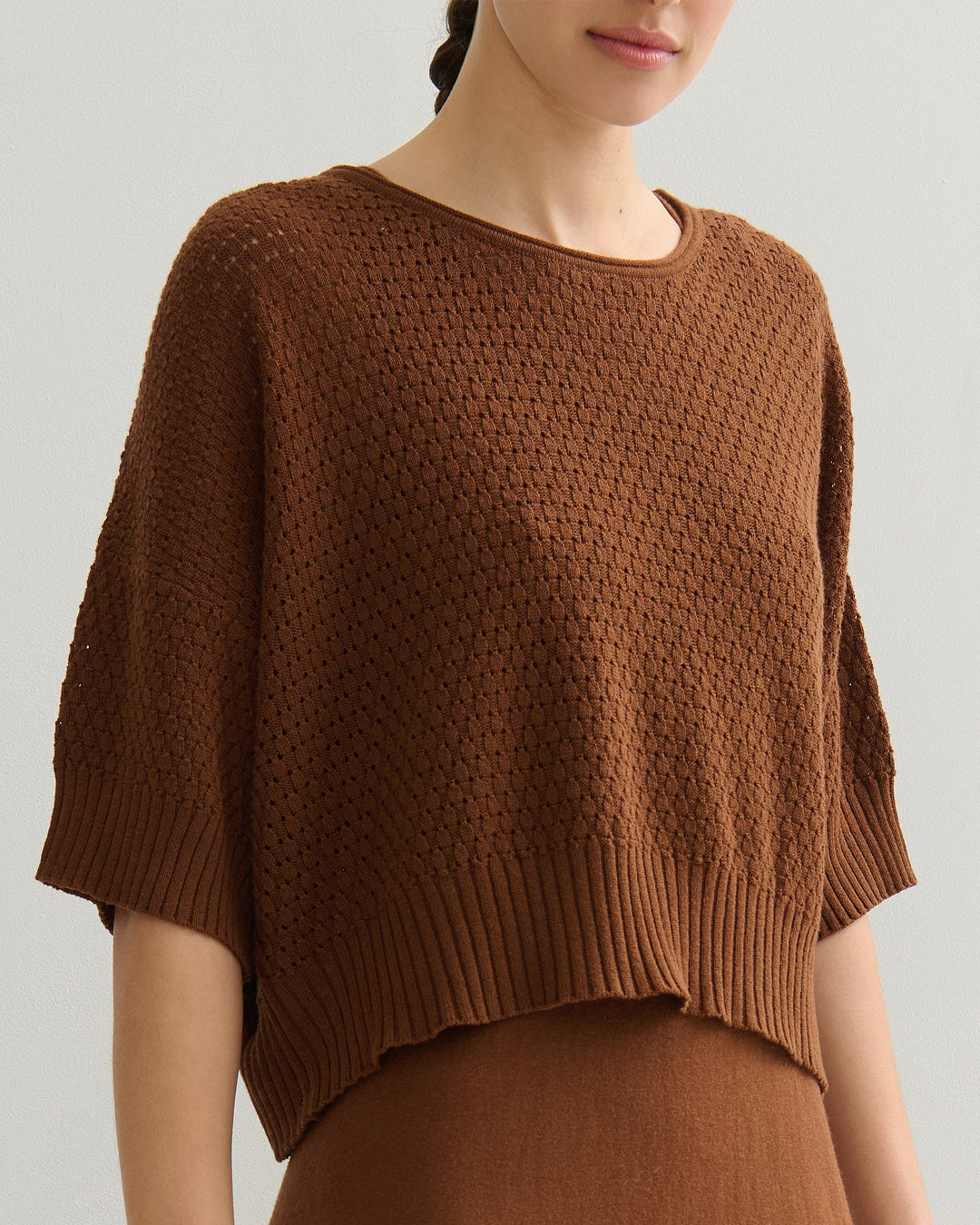 SORRENTO LOOSE FIT PULLOVER - BURNT CARAMEL