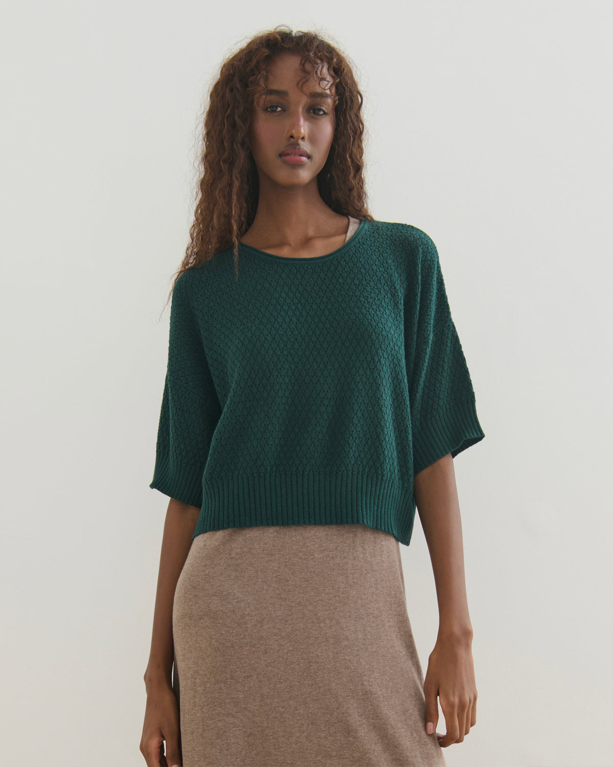 SORRENTO LOOSE FIT PULLOVER - FOREST GREEN