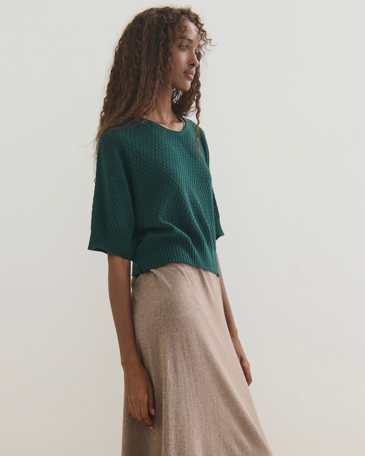 SORRENTO LOOSE FIT PULLOVER - FOREST GREEN