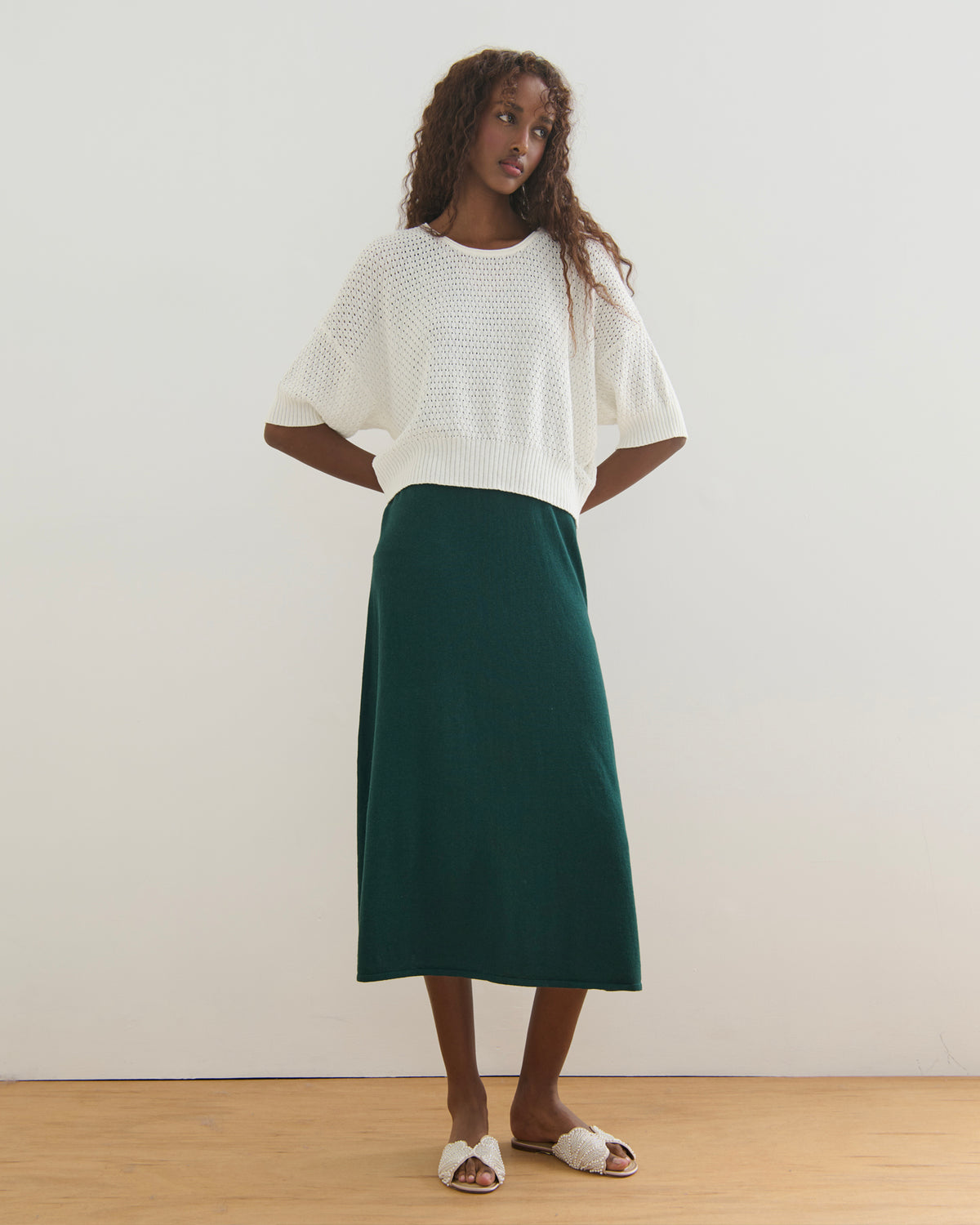 SORRENTO LOOSE FIT PULLOVER - PEARL WHITE