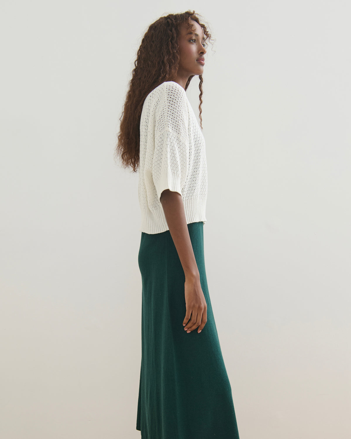 SORRENTO LOOSE FIT PULLOVER - PEARL WHITE