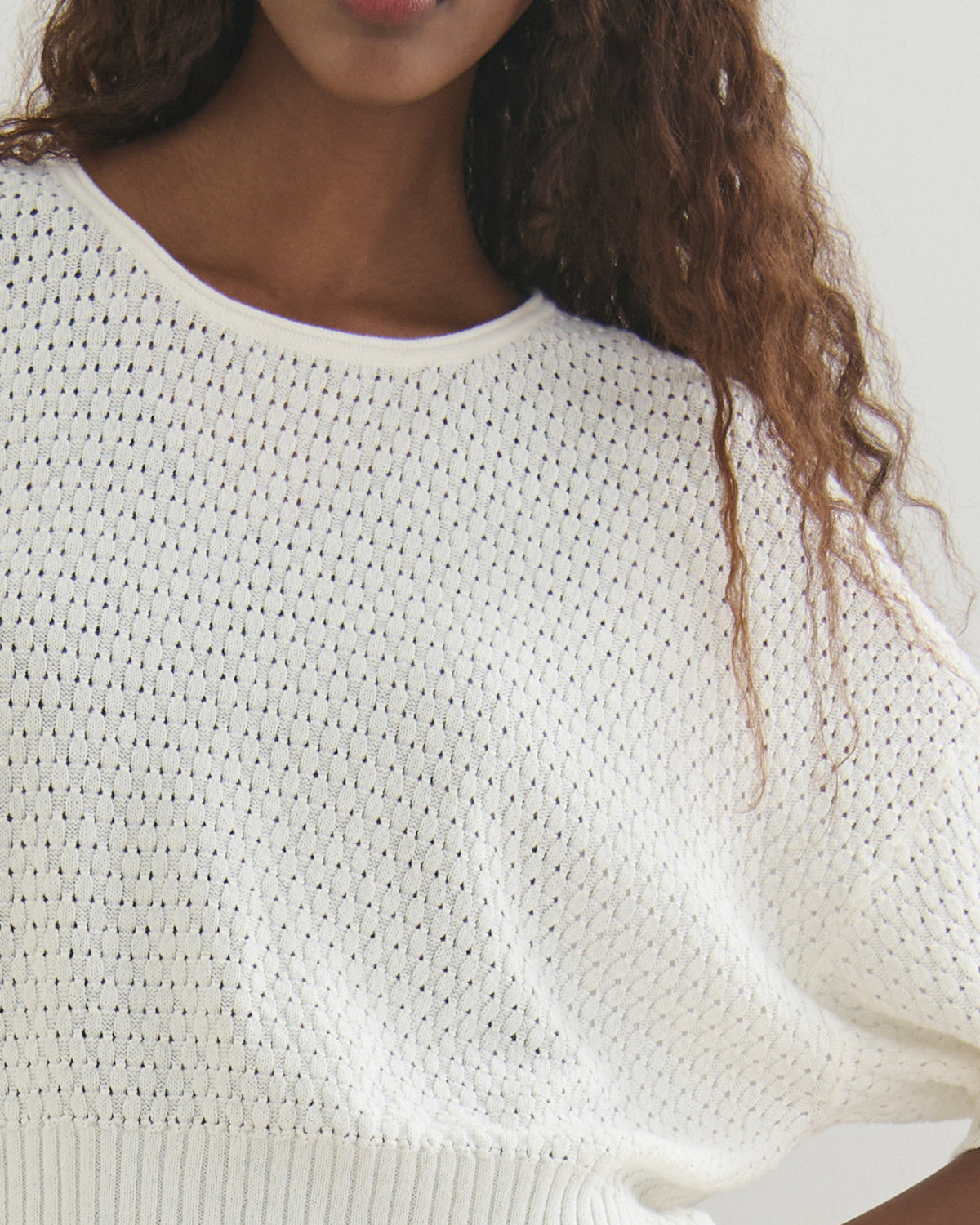 SORRENTO LOOSE FIT PULLOVER - PEARL WHITE