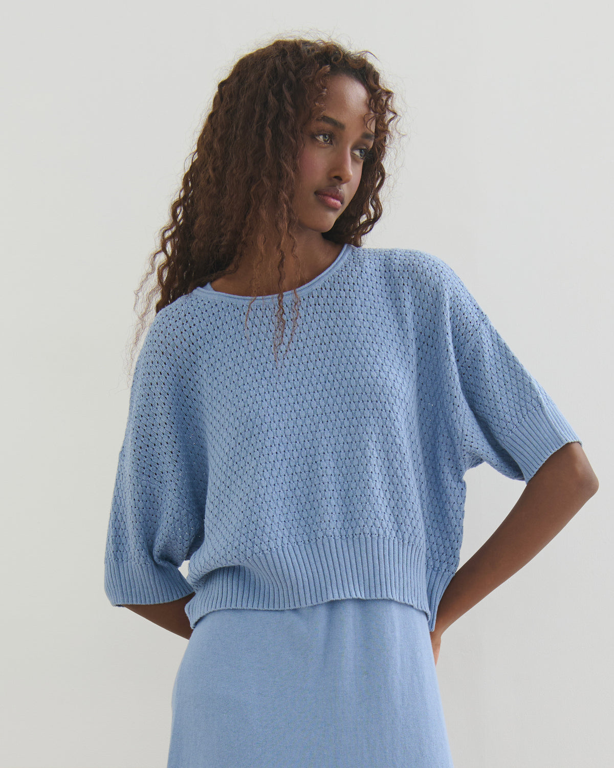 SORRENTO LOOSE FIT PULLOVER - WASHED DENIM